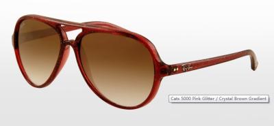 China LAYBONE Oversized Cat Eye Sunglasses RB4125 807 / 51 Cats 5000 / Pink Glitter Frame for sale