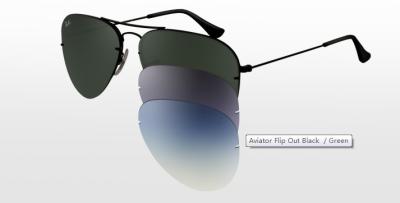 China Blue Gradient Beige LAYBONE Aviator Shield Sunglasse Flip Out RB3460 - 05 002 / 71 for sale