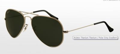 China Polarized Gray Gradient LAYBONE Aviator Shield Sunglasses Titanium Frame RB8041 086 / M3 for sale