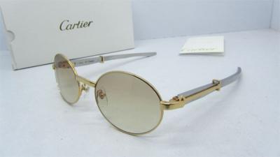 China 2012 New Design Models Stainless steel Cartier Sunglasses Gold with brown lens 51551348 for sale