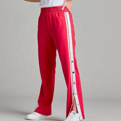 China QUICK DRY Bulk Hot Spring Button Sports Polyester Track Pants Red Instant Sale Women for sale