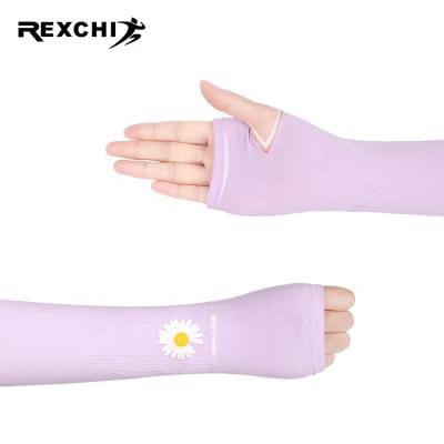 China REXCHI HB18 Breathable Wholesale Ice Silk Sunblock Cooling Arm Sleeves Summer Arm Sun Climbing Protection for sale