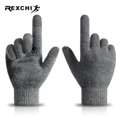 China REXCHI DZ120 Simple New Arrival Korean Men's Knitting Winter Promotion Touch Screen Warm Woolen Cheap Gloves for sale