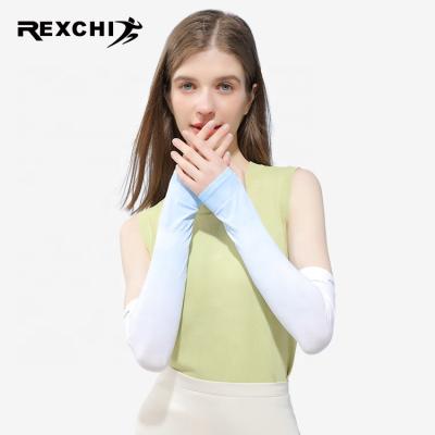 China REXCHI HB21 High Quality Cooling Breathable Sports Compression Sublimation Arm Sleeve Elastic Quick Dry Breathable White for sale