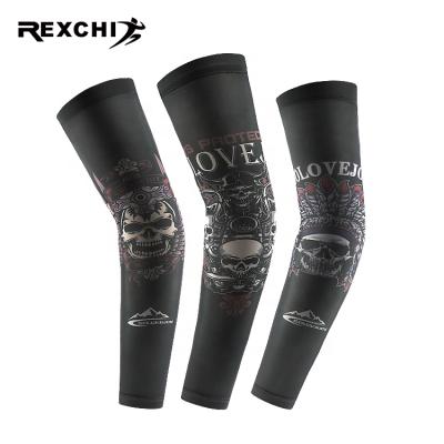 China REXCHI HB13 Outdoor Ice Silk Breathable UV Protection Tattoo Sunscreen Tattoo Arm Recycling Elastic Sleeve for sale