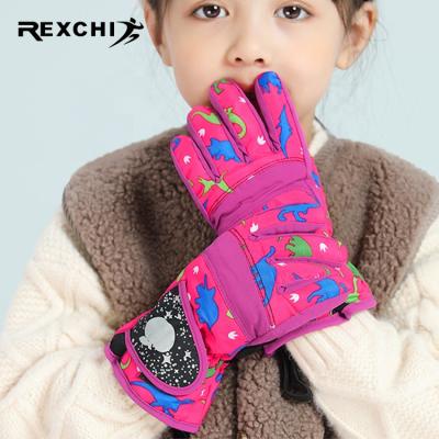 China REXCHI DRST10 Design Winter Warm Fleece Children's Gloves Soft and Thick Cute Mittens Snow Gloves Windproof Kids for sale