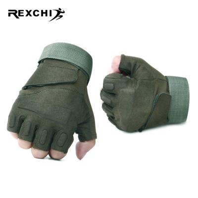 China REXCHI XT04 Fingerless Knuckle Rubber Half Finger / Hard Motorcycle Sports Shooting Military Army Bicycle Half Finger Outdoor Camping Tactical Gloves for sale