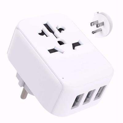 China Residential / General Purpose World To US Travel Adapter , Type B US Travel Adapter Plug With Surge Protection For USA Mexico Canada Thailand for sale