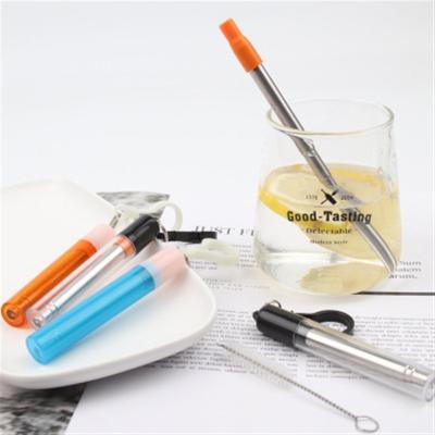 China JUJU Hot Sale Portable 304 Stainless Steel Metal Set Eco Friendly Telescopic Straw for sale