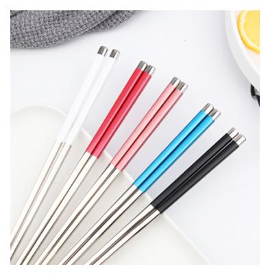 China 304 Viable Wholesale High Quality Reusable Stainless Steel Meta Chopsticks for sale