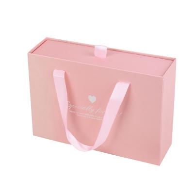 China Recycled Materials New Arrival Jewelry Drawer Packaging Boxes With High Quality In Low MOQ Wedding Stock Boxes With Silk Ribbon for sale