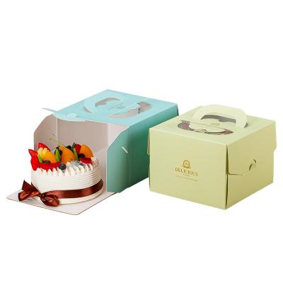 China Recyclable Wholesale Folding Food Container With Window Custom Size In Stock Low MOQ Luxury Cupcake Boxes With Handle for sale