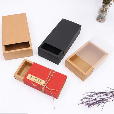 China Recycled Packaging Materials Hot Sale Kraft Paper Box Luxury Cake Box With PVC Window for sale