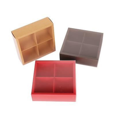 China Hot Sale Recycled Materials Folding Kraft Paper Gift Box Luxury In Stock Low MOQ Recycle Cake Packaging Box With PVC Window for sale