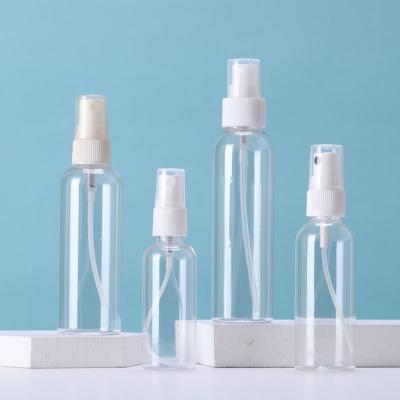 China Cosmetic Spray Bottle 50ml 80ml 100ml 120ml Clear PET Plastic Spray Bottle for sale