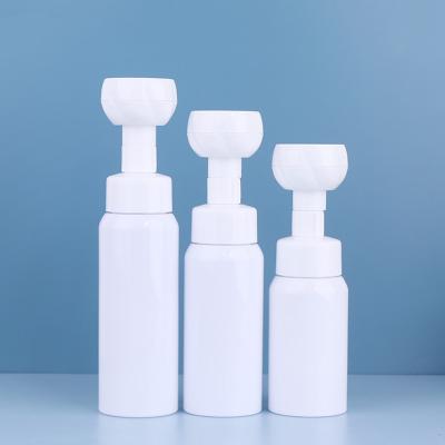 China 200ml 250ml 300ml Flowers Foam Soap Dispenser Cosmetic Hand Bottle Facial Foam Pump Bottle for sale