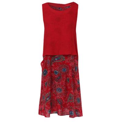 China Vintage Anti-Static Wholesale Cotton And Linen Sleeveless Dress for sale