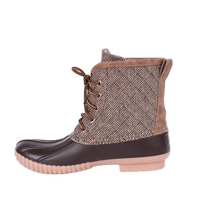 China Fashion Trend Hot Sale Hot Winter Shoes PU Plaid Embroidered Duck Boots Shorts for sale