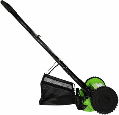 China Anti-Slip Hand Push Lawn Mower Yard Mower Lawn Mower Grass Catcher 5 Anti-Slip Manual Blade 12-16IN for sale