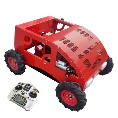 China 4-Stroke Four Wheel Drive Lawn Mower Grass Cutter Remote Control Gasoline Lawn Mower for sale