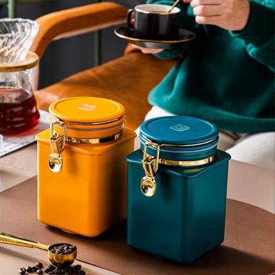 China Freshness Preservation MEIMOKA Coffee Pot Check Valve Plastic Canister Sealed Storage Container 1.1L Large Capacity for sale