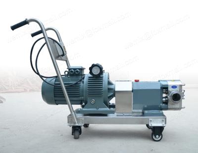 China Food and beverage industry 2.2kw 3HP ZB3A-12 mobile sanitary lobe pump for liquid chocolate for sale