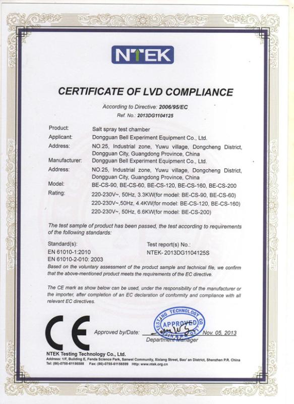 CE - Guangdong Bell Experiment Equipment Co., Ltd.