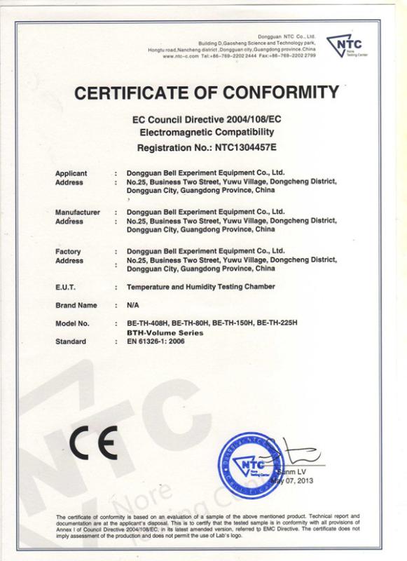 CE - Guangdong Bell Experiment Equipment Co., Ltd.