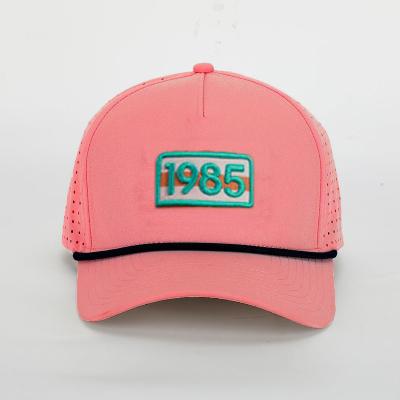 China JOINT Custom Your Logo Quick Dry Fit Laser Cut Hole Perforated Baseball Cap for sale