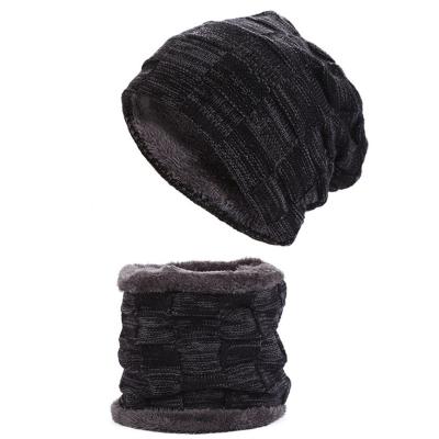 China breathable & Beanie Hat Fold Winter Waterproof Wholesale Custom Knitted Beanie and Scarf for sale