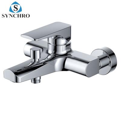 China Without Slide Bar Wall Mount Shower Tub Faucet Bathroom Shower Faucet Brass Bath Mixer Taps SKL-32410 for sale