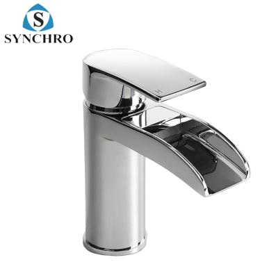 China Modern Brass Waterfall Faucet Bathroom Basin Faucet Mixer SKL-0992 for sale