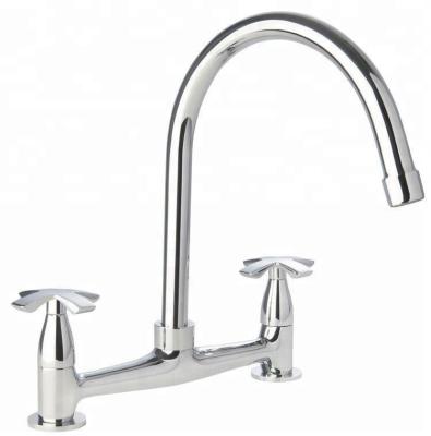 China SKL-3281 Two Hole Other Deck Mounted Double Handle Kitchen Faucet for sale