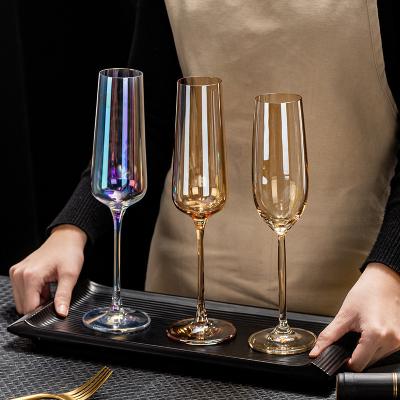 China Best selling 2022 modern simplicity crystal cocktail wine glass goblet glass amber champagne glass for sale