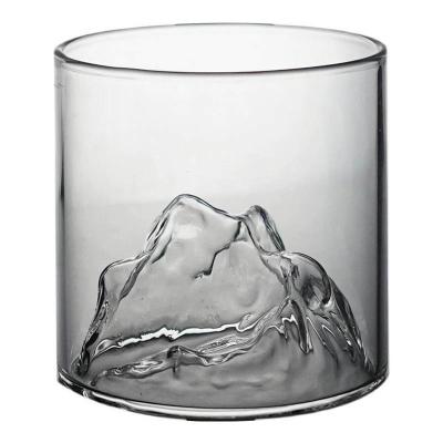 China Wholesale 2022 Ideas Fuji Mountain Vintage Wine Whiskey Modern Clear Glass Wine Cup Japanese Water Milk Mug for sale