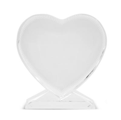 China Wholesale Customized Europe Yinsa heart shape sublimation white crystal iceberg photo frame cheap105*110*35mm SJ003 for sale