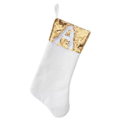 China Custom Sequin+Polyester Yinsa SDW08 Sublimation Blank White Christmas Stocking Printable Sequin for sale