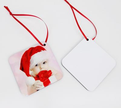 China Wholesale Special MDF Sublimation Blank Yinsa SD016 Printable Both Sides MDF Square Christmas Ornament for sale