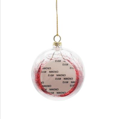 China Yinsa SD004 Plastic Sublimation Personalized Custom Printing 8cm Glass Christmas Ball Ornaments for sale