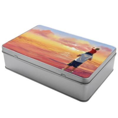 China Gift & Craft Yinsa TGH01 Best Selling DIY Printed Candy Gift Box Flip Sliding Top Iron Heat Transfer Printing Sublimation Rectang Gift Metal for sale