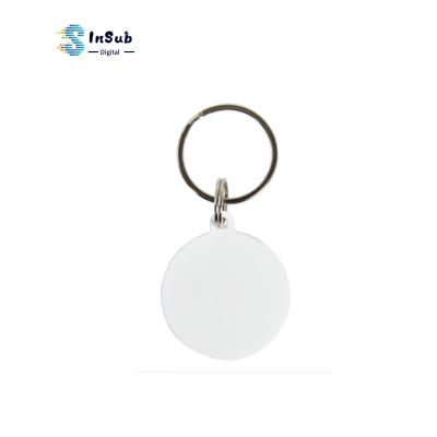 China Yinsa PB001 Wholesale Blank Round Stocked Blank Polymer Round Sublimation Dye Heat Transfer Dog Tags for sale