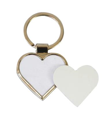 China Yinsa SK027 Metal Blank Sublimation Zinc Alloy Key Chain Key Chain Personalized Logo Keyring Heart Engraved Custom Made for sale