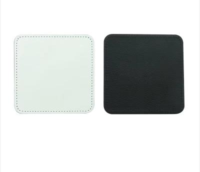 China Yinsa Viable SG003 New Blank Sublimation For 10cm Square PU Leather Custom Printing Personalized Coaster for sale