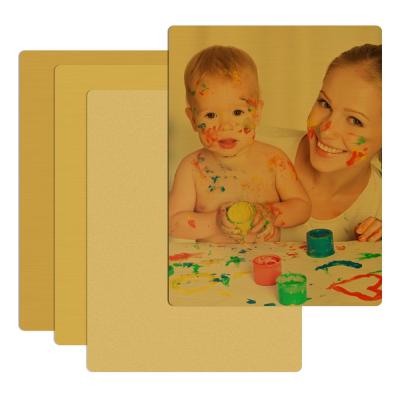 China Yinsa AL003G 10*15cm Gold HD Metal Glossy Photo Sublimation Hot Selling Aluminum Blank Page Printing for sale