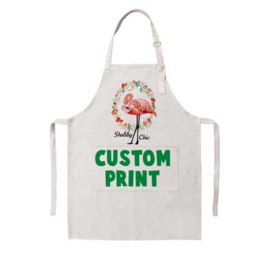 China Yinsa SA002 Promotional Custom Adult Digital Printed White 100% Polyester Sublimation Cleaning Blankets Kitchen Aprons With Pockets for sale