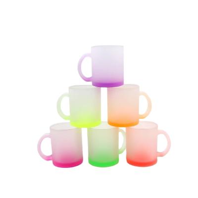 China Yinsa G017 Sustainable Newcomer Customized Sublimation Gradient 11oz Colored Frost Glass Mug for sale