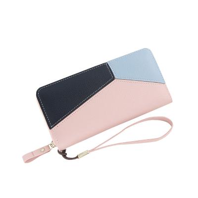 China New Style Ladies Korean Style Waterproof Long Wallet Waterproof Candy Color Girls Mobile Phone Lady Bags Zipper Quilted Clutch Bag for sale