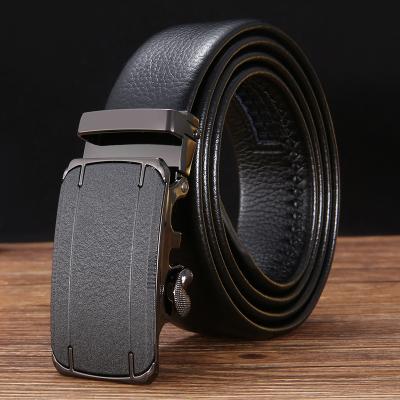 China Custom Men's Business Gift Belt Alloy Buckle Comfortable Cowhide Leather Automatic Belt for sale