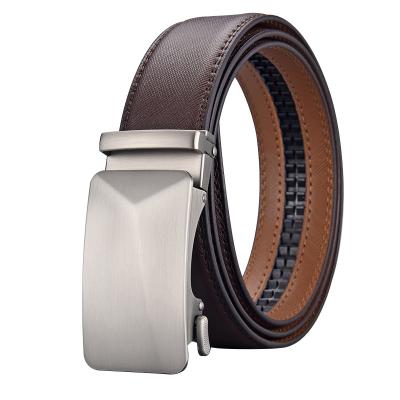 China Comfortable Mens Cowhide Leather Belt Brown Automatic Buckle Business Casual for sale