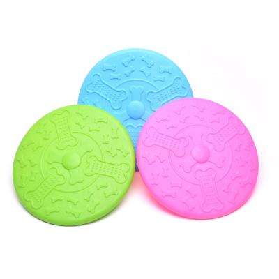 China Eco-Friendly Saucer Toy Funny Dog Puppy Nimble in Dog Flying Discs Training Bite-Resistant Silicone Toys Flying Disc Dog Interactive Toys for sale